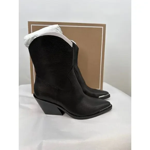 DOLCE VITA New in Box Evereve Vallory Western Bootie in Black Leather // 6 - Picture 2 of 11